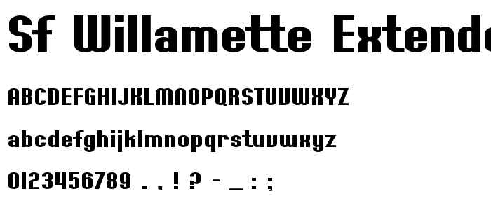 SF Willamette Extended Bold font